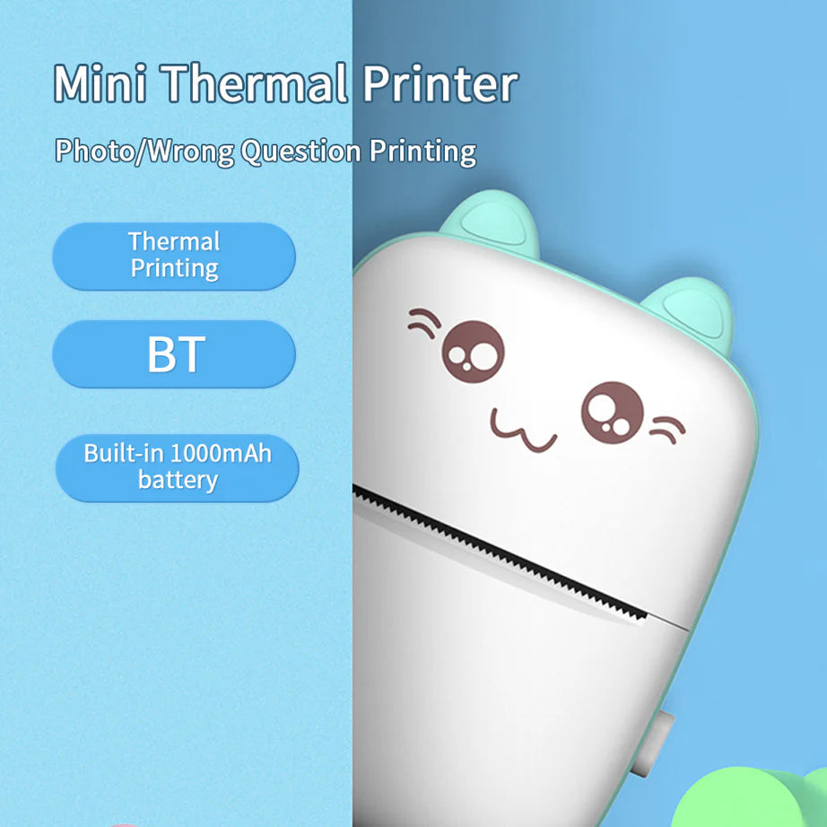 Portable Mini Bluetooth Thermal Printer – Wireless Inkless Pocket Printer for Notes, Labels & Photos KhaatMart