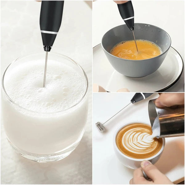 Handheld Coffee Beater & Milk Frother – Electric Egg Whisk Mixer