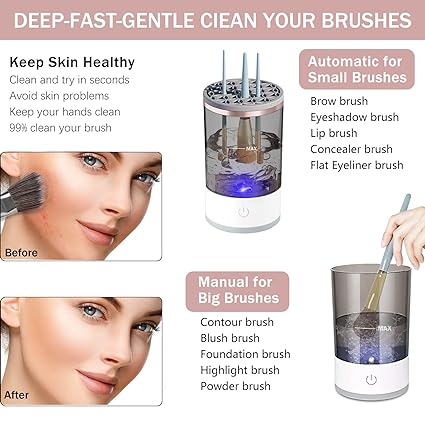 Electric Makeup Brush Cleaner – Automatic Deep Cleaning & Quick Drying Tool