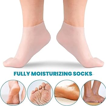 (Buy 1 Pair Get 1 Pair Free) Silicone Moisturizing Socks for Foot Care – Soft Heels & Cracked Skin Repair