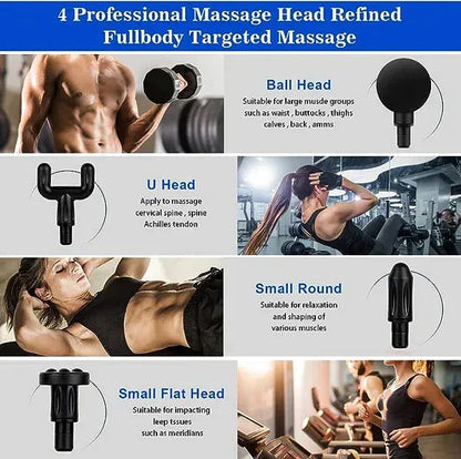 4-in-1 Massage Gun – Handheld Deep Tissue Muscle Massager