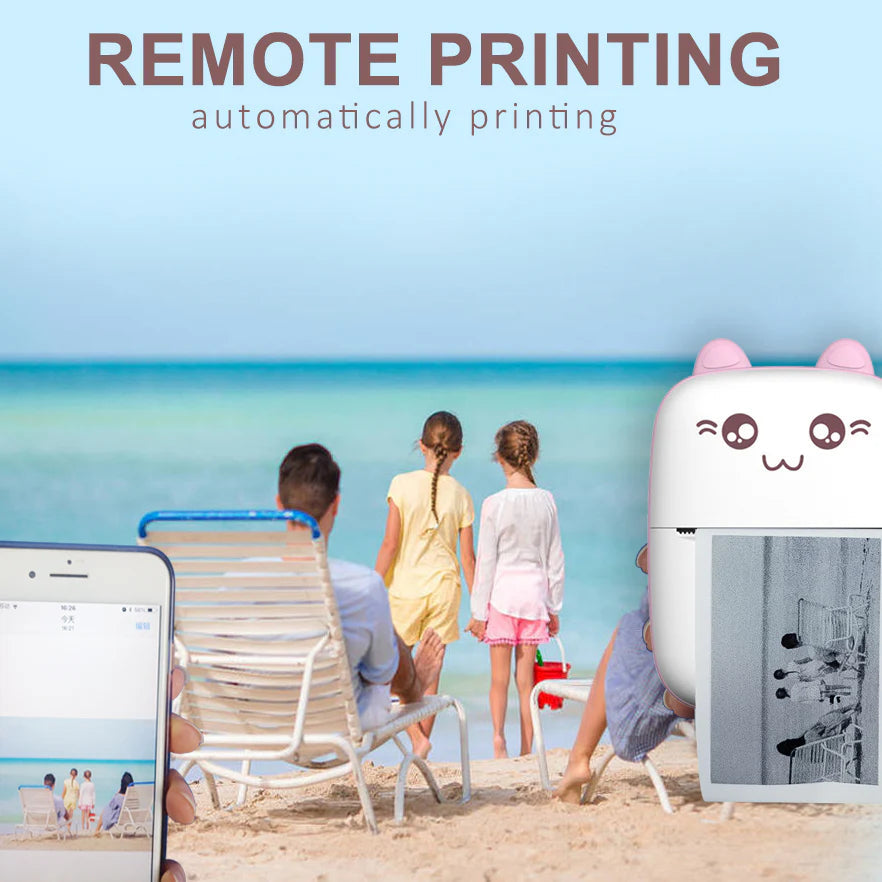 Portable Mini Bluetooth Thermal Printer – Wireless Inkless Pocket Printer for Notes, Labels & Photos KhaatMart
