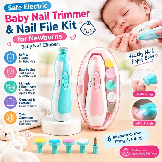Baby Electric Nail Trimmer – Safe Nail Cutter & File Kit for Newborns