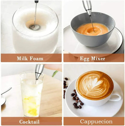 Handheld Coffee Beater & Milk Frother – Electric Egg Whisk Mixer