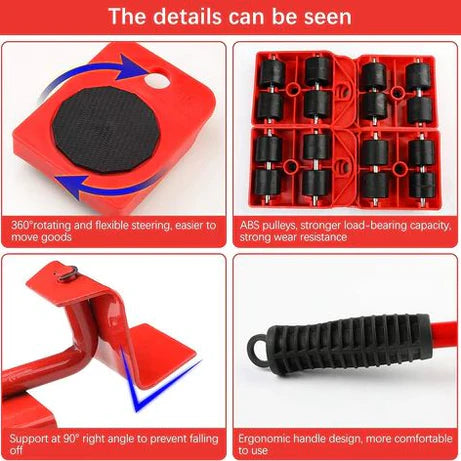 Moveable Furniture Tool – Heavy Duty Furniture Lifter & Mover Set for Home, Office & Shifting KhaatMart