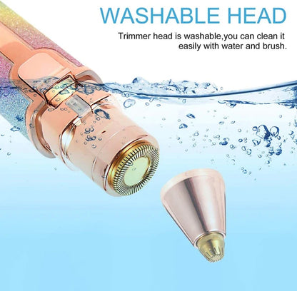2 in 1 Rechargeable Eyebrow Trimmer – Compact Facial Hair Trimmer for Women