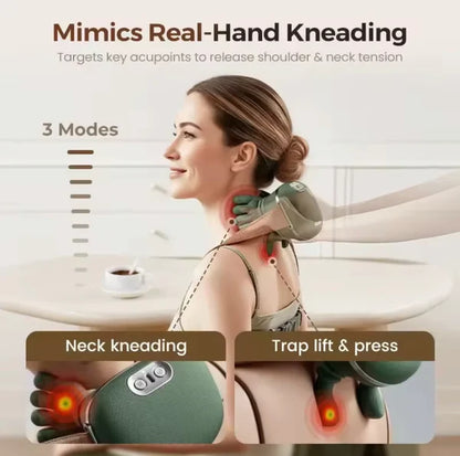Smart Finger Pressure Neck Massager – Electric Deep Kneading Heated Massager