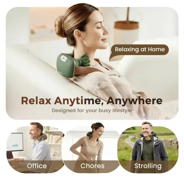 Smart Finger Pressure Neck Massager – Electric Deep Kneading Heated Massager