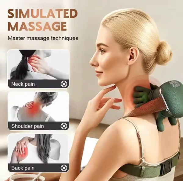 Smart Finger Pressure Neck Massager – Electric Deep Kneading Heated Massager