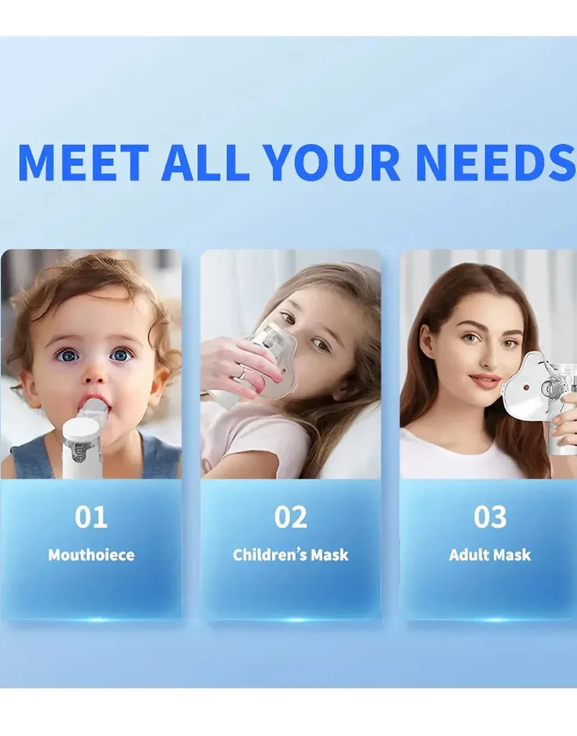 Portable Mesh Nebulizer Machine – Quiet Personal Inhaler for Adults & Kids