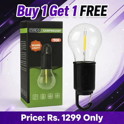 Buy 1 Get 1 Free Offer Rechargeable Camping Hanging Bulb – Portable Type-C LED Lamp