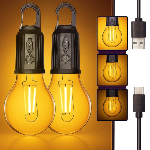 Buy 1 Get 1 Free Offer Rechargeable Camping Hanging Bulb – Portable Type-C LED Lamp