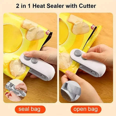 Mini Heat Sealer Machine – Portable Food Bag Sealer for Snacks & Storage