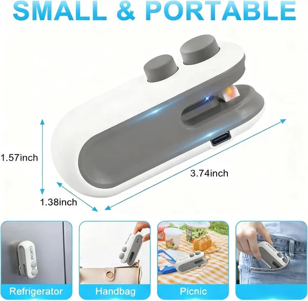 Mini Heat Sealer Machine – Portable Food Bag Sealer for Snacks & Storage