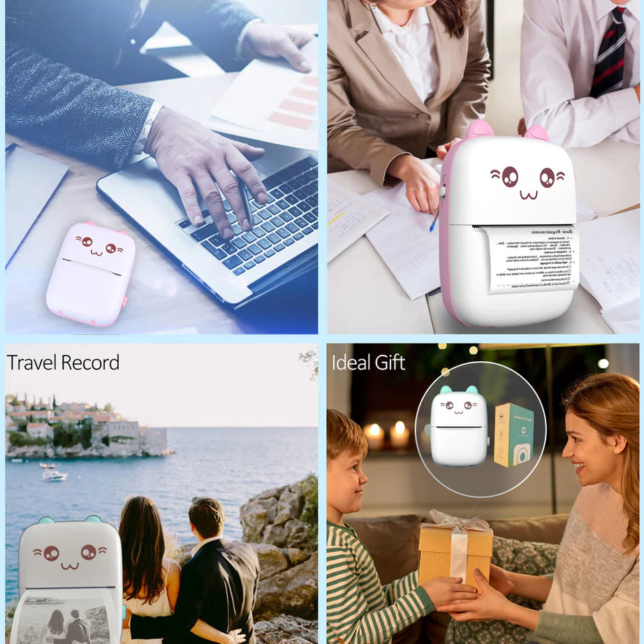 Portable Mini Bluetooth Thermal Printer – Wireless Inkless Pocket Printer for Notes, Labels & Photos KhaatMart