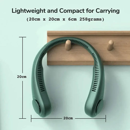 Portable Neck Fan – Rechargeable Hands-Free Bladeless Fan for Travel, Outdoor, and Summer Cooling KhaatMart